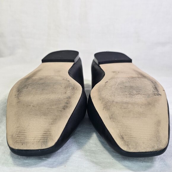 Nordstrom Lea Genuine Leather Square Toe Mary Jane Flats 8.5 Black - Picture 8 of 9